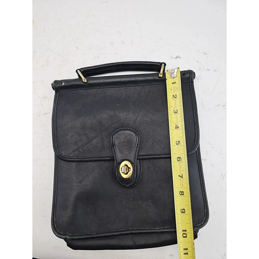 Hunt Club Vintage Black Leather Satchel Bag